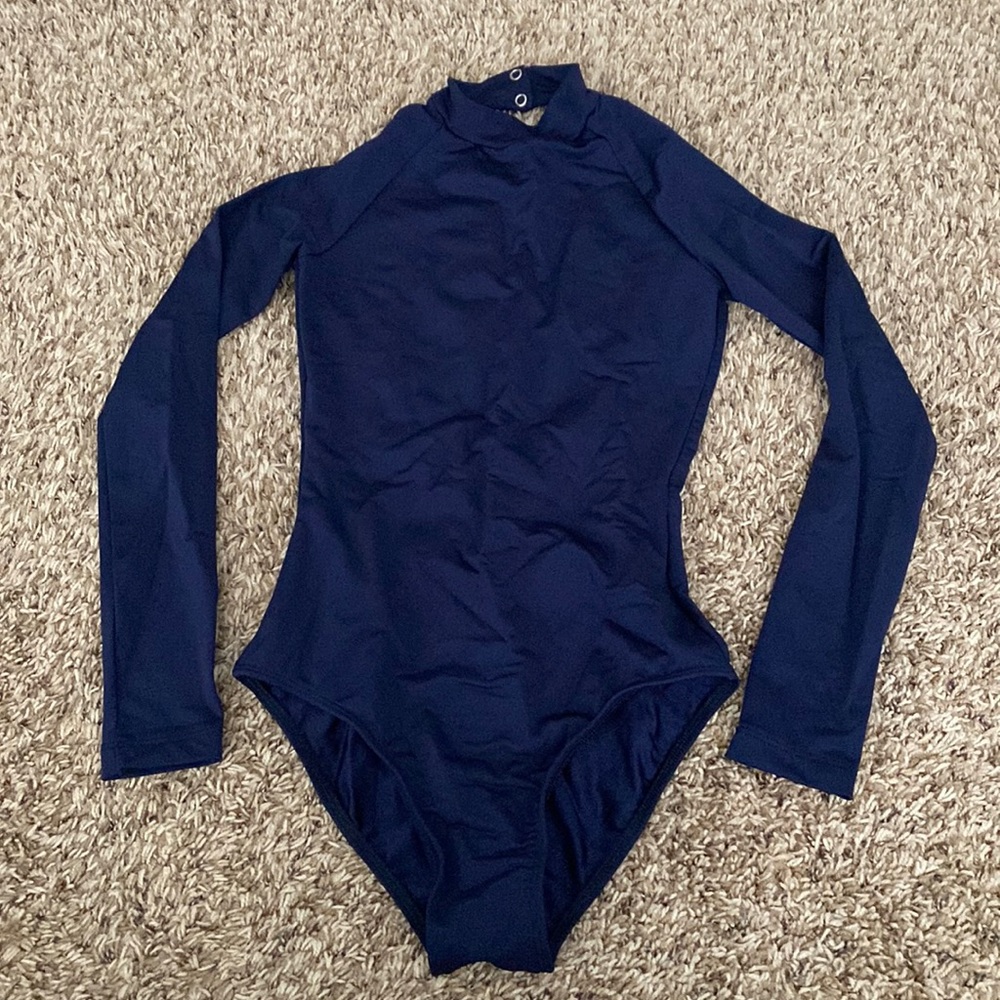MARIIA navy blue open back leotard